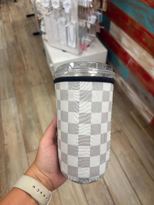 Checkered Drink/Coffee Coolers - 3 sizes