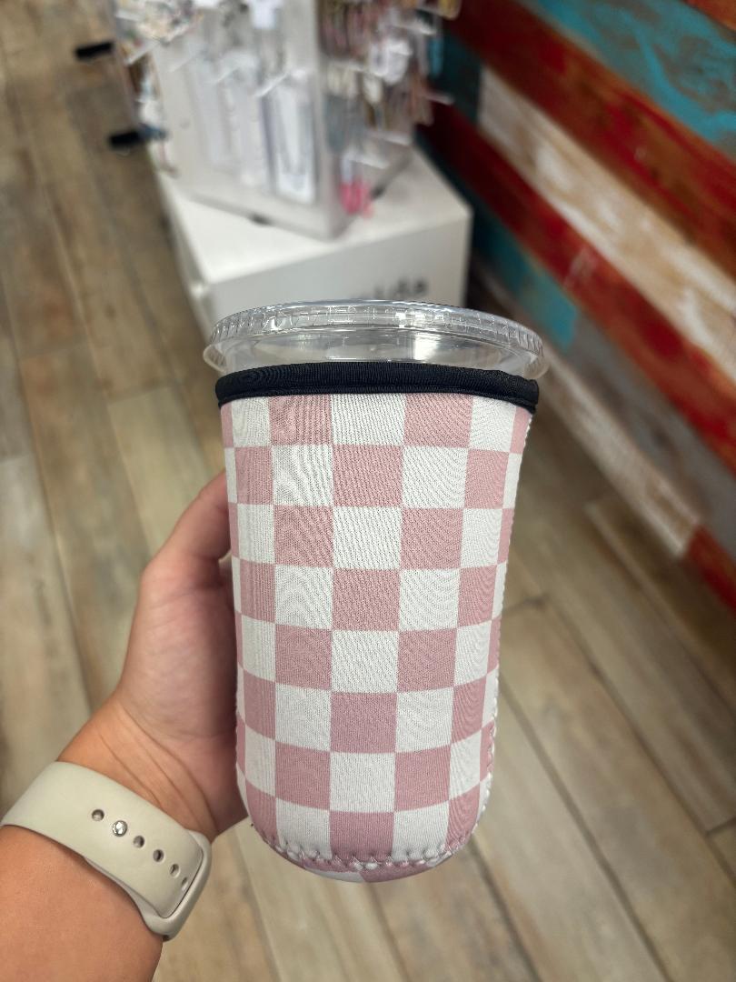 Checkered Drink/Coffee Coolers - 3 sizes