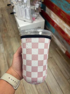 Checkered Drink/Coffee Coolers - 3 sizes