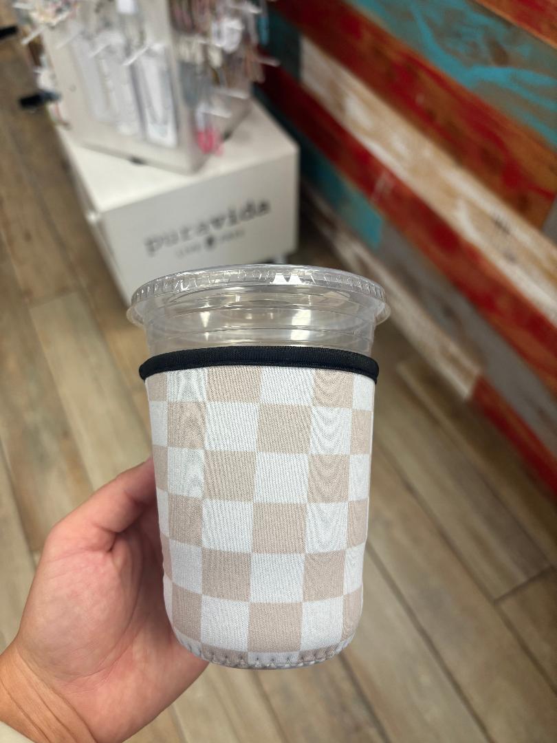 Checkered Drink/Coffee Coolers - 3 sizes