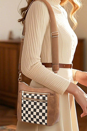 Checkered Small Hobo Purse