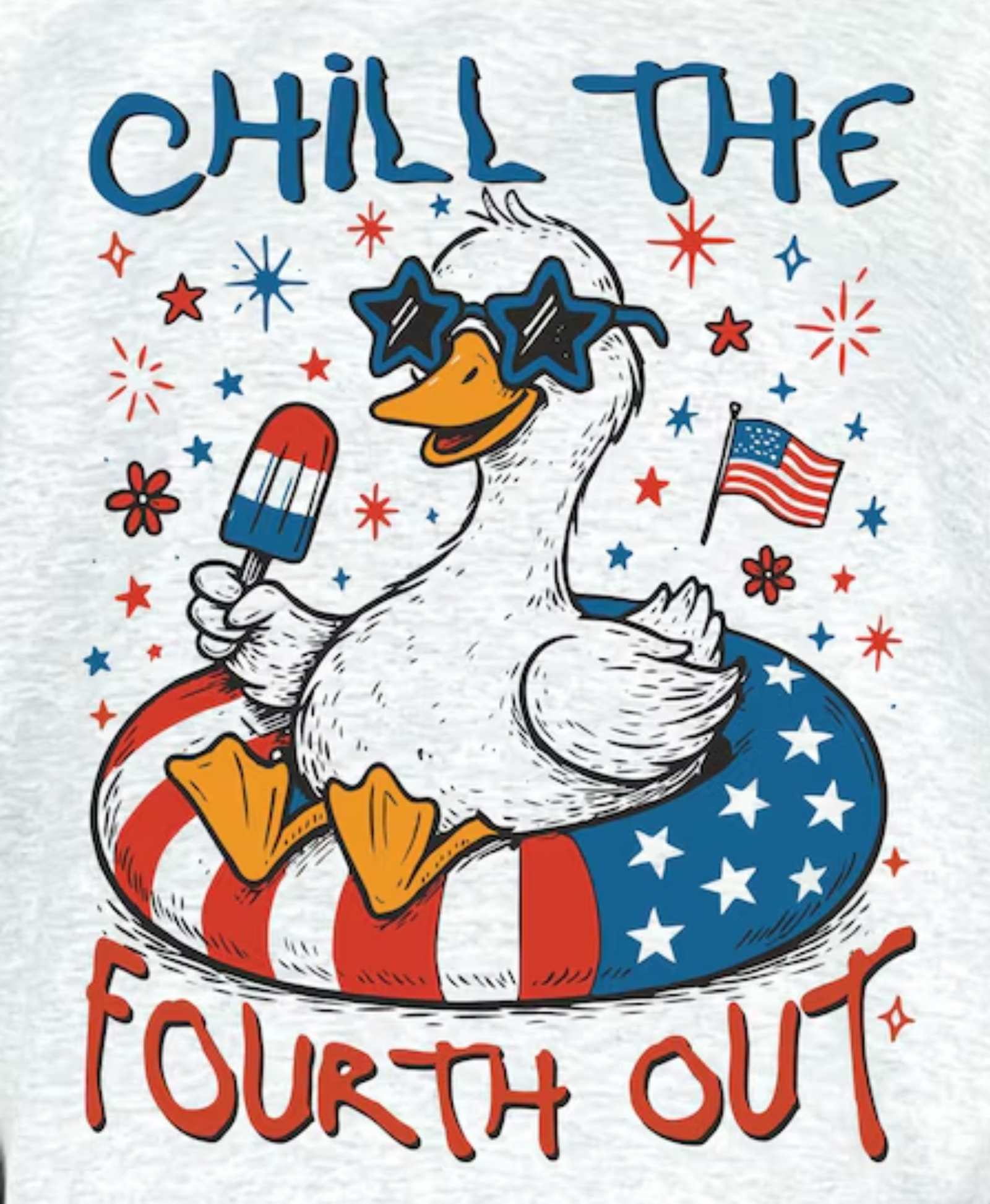 Chill the Fourth Out Duck Graphic Tee