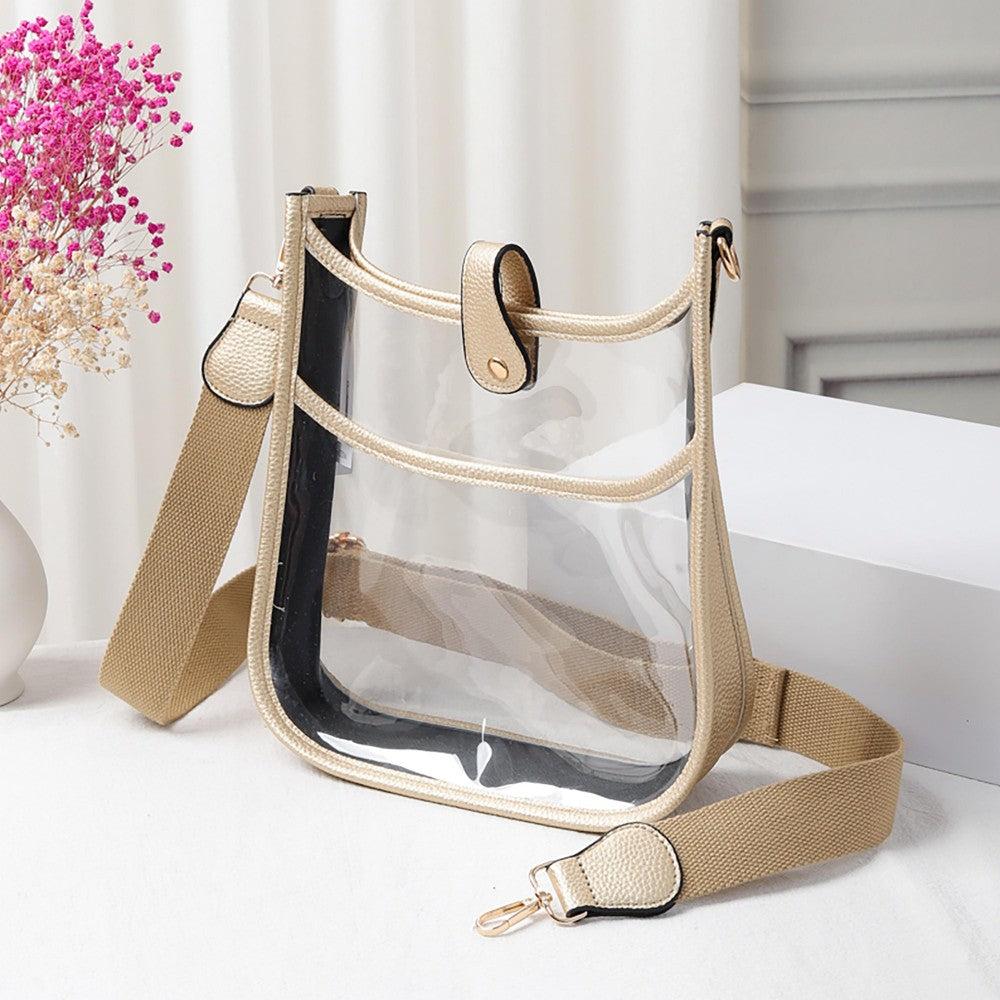 Medium Gold Clear Purse with Snap Latch