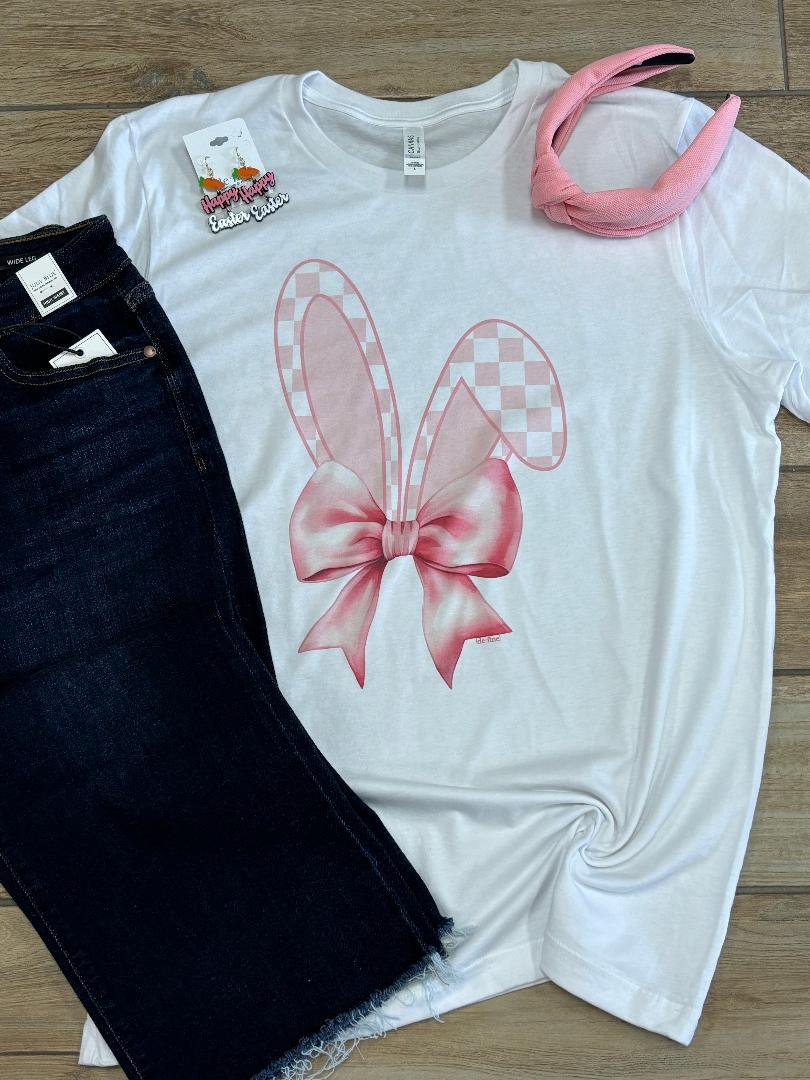 Coquette Bow Rabbit Ears Graphic Tee