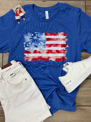 Coquette Flag with Bow Graphic Tee 4 Colors
