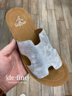 Corkys Bogalusa Cushioned Sandals in Silver