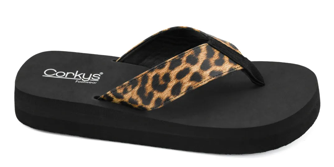 Corky's Overboard Leopard Flip Flops