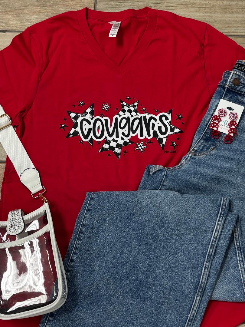 Cougars Checkered Stars Tee or Sweatshirt