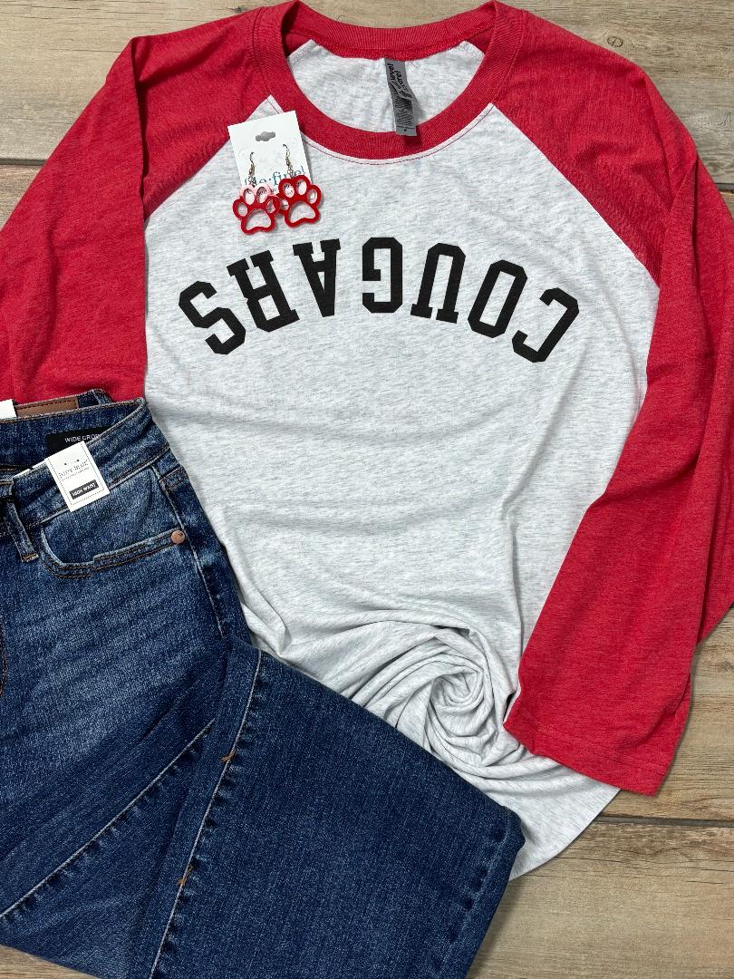 Cougars Upside Down Raglan Tee