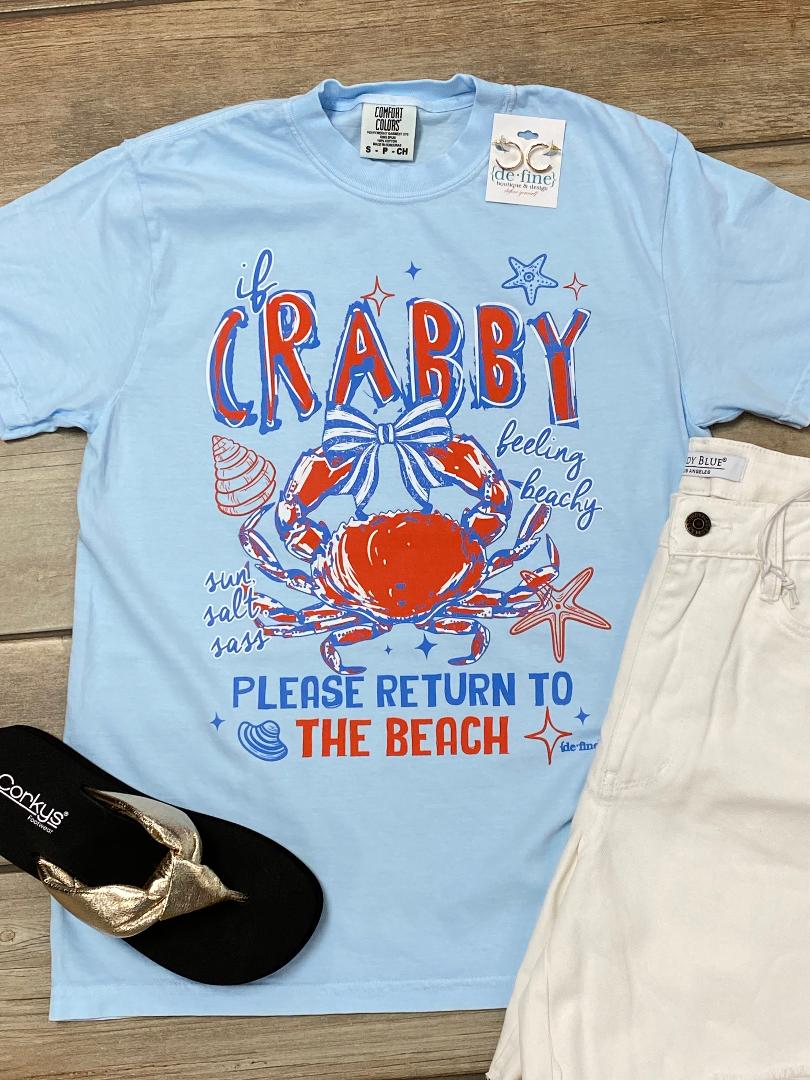 Crabby Please Return to Beach Graphic Tee