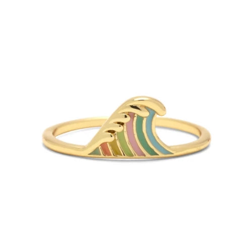 Pura Vida Gold Crashing Waves Ring