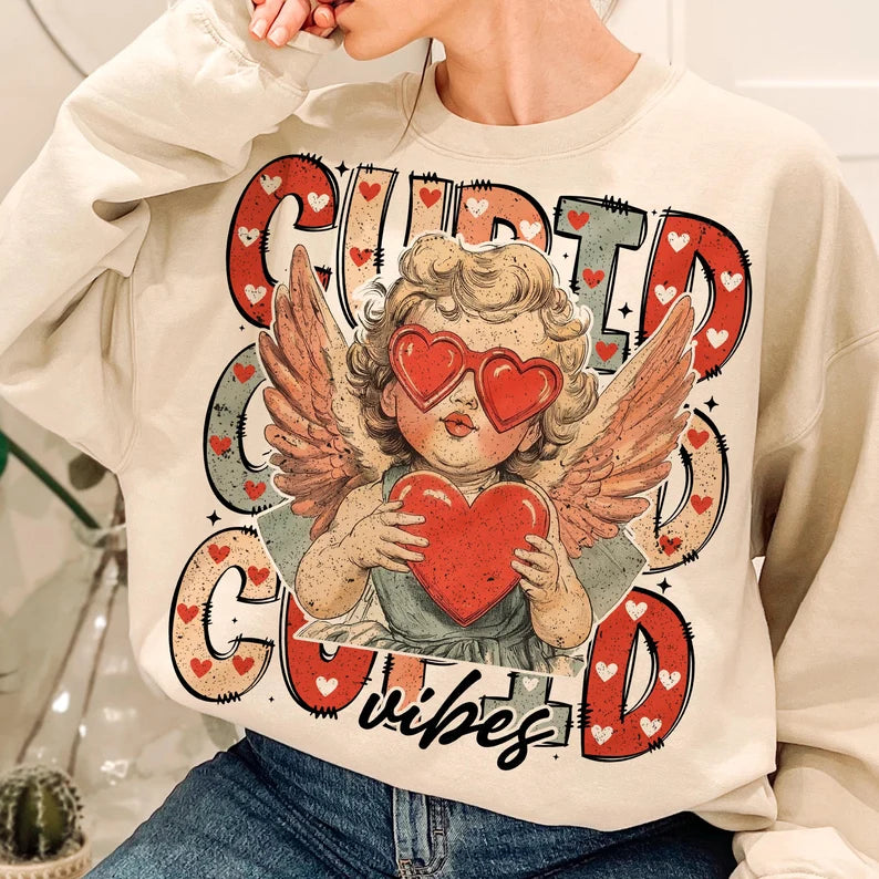 Cupid Vibes Graphic Tee, Long Sleeve or Sweatshirt