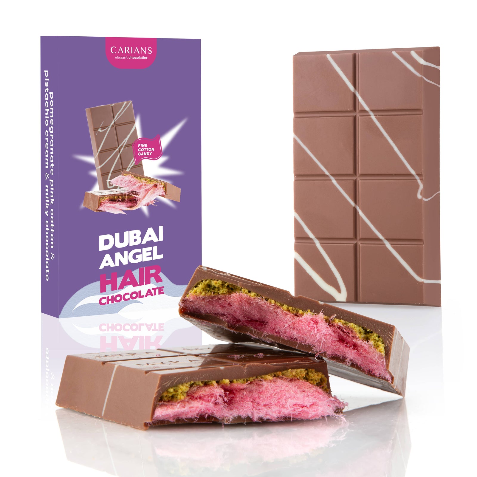 Viral Angel Hair Dubai Chocolate Bar - Pink Cotton Candy