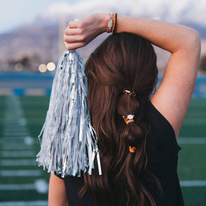 "Game Day" Orange & Black Hair Tie + Bracelets