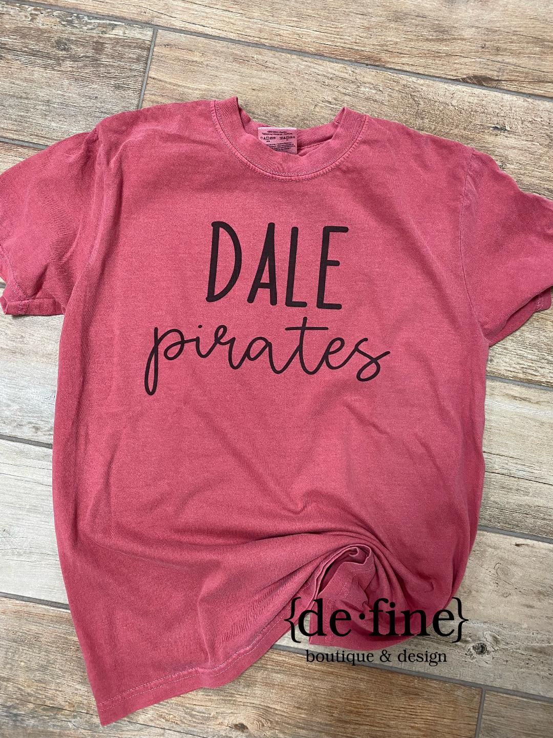 Dale Pirates Handwritten Script on Comfort Colors Tee or Sweatshirt