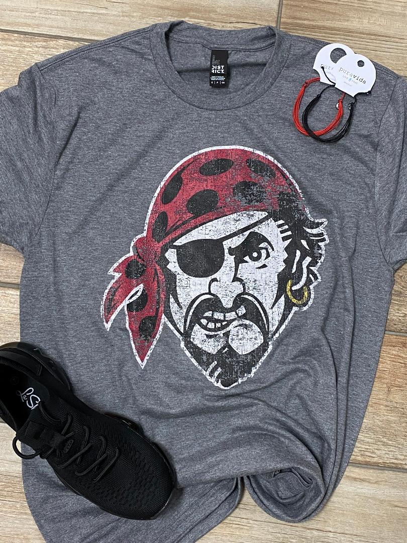 Dale Pirates Distressed Mascot Graphic Tee