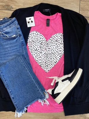 Distressed Dalmation Heart Graphic Tee or Sweatshirt