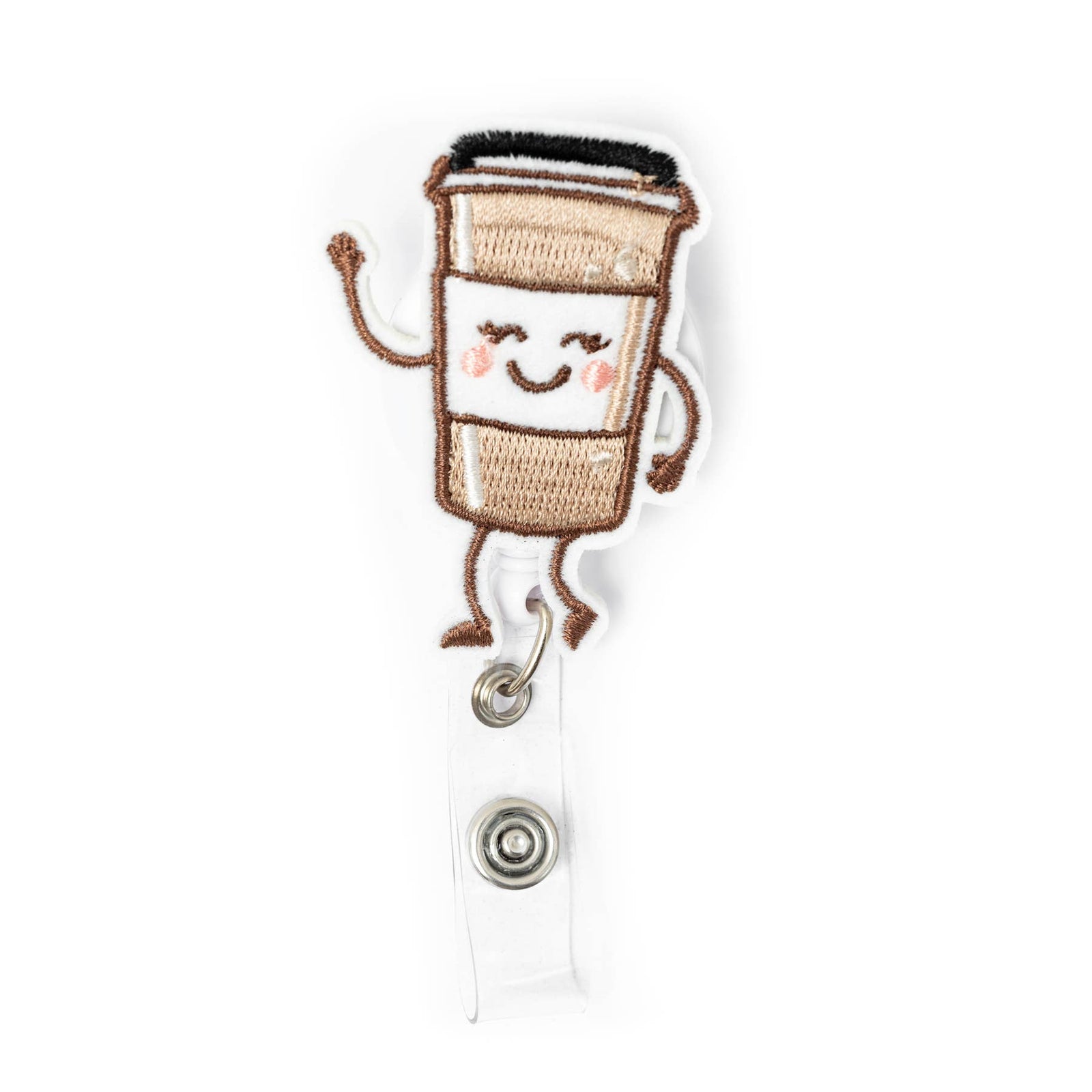 Coffee 360-Degree Rotating Retractable Reel Badge Holder