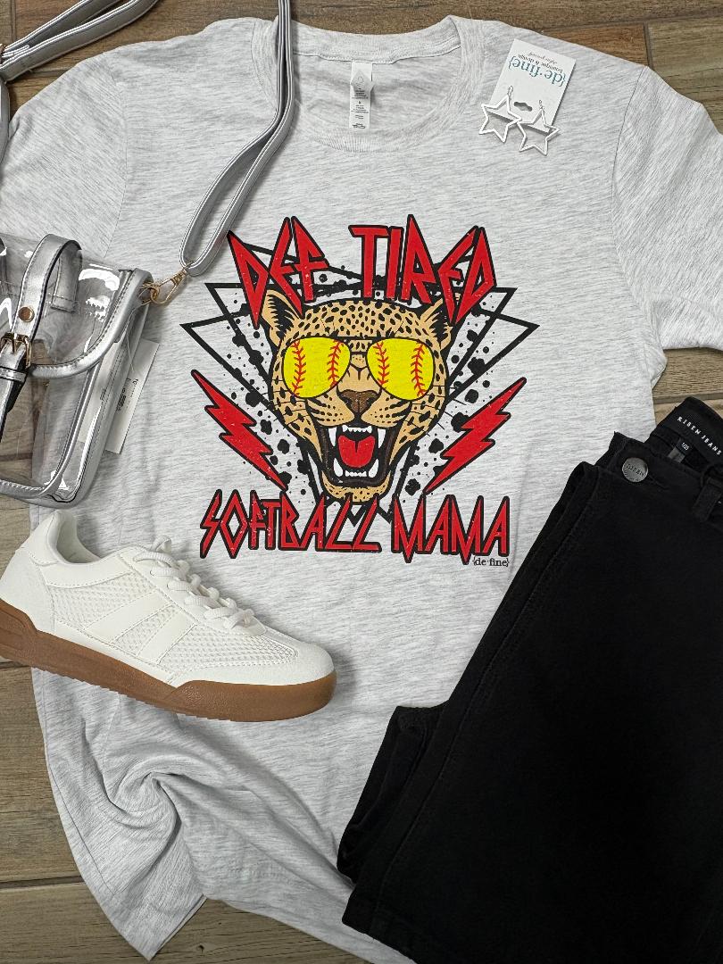 Def Tired Softball Mama Graphic Tee or Sweatshirt