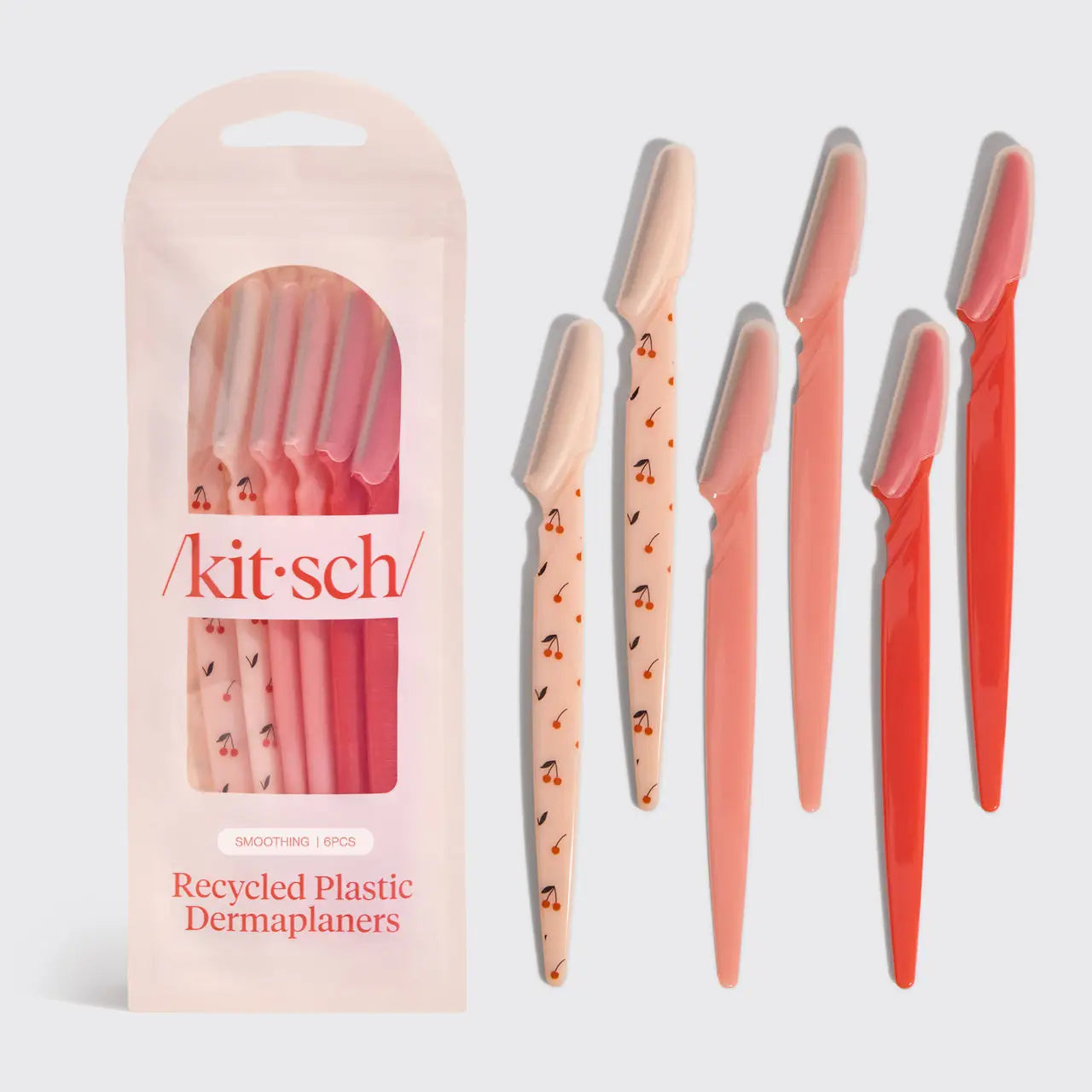 Kitsch Plastic Dermaplaners - 6 Pc Set - Asst Cherry Blossom