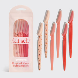 Kitsch Plastic Dermaplaners - 6 Pc Set - Asst Cherry Blossom