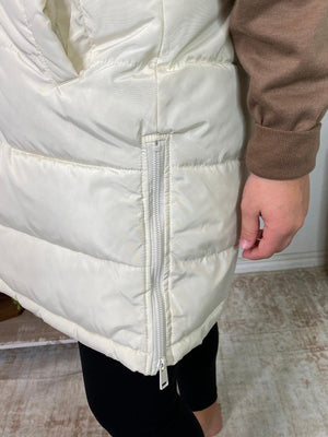 Ivory Long Puffer Vest