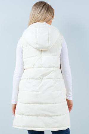 Black or Ivory Long Puffer Vest