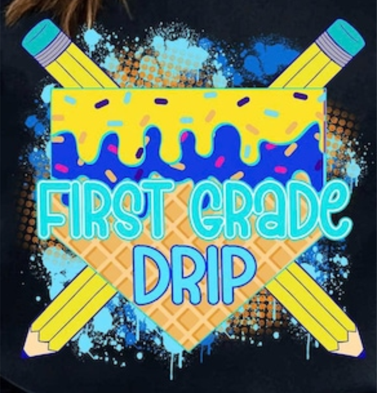 Drip Blue Back to School Tees Pre-K - 5th Grade