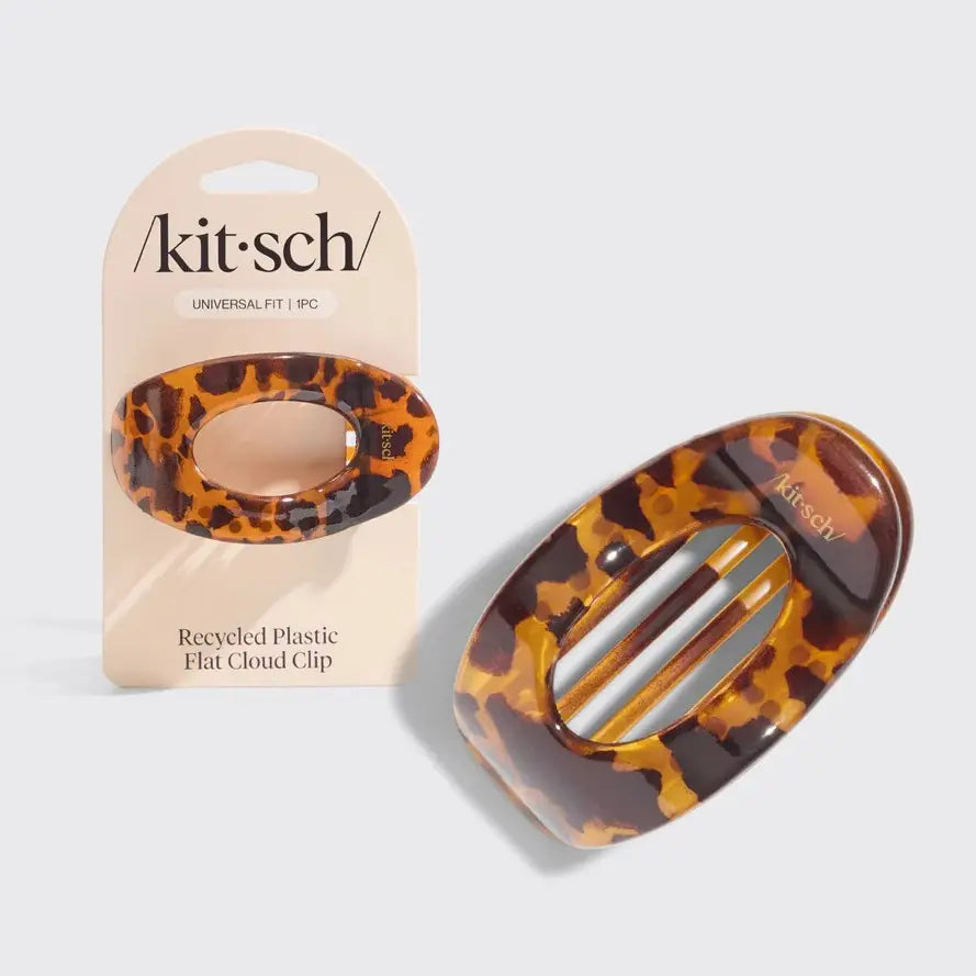 Kitsch Recycled Plastic Medium Flat Cloud Clip - Tortoise