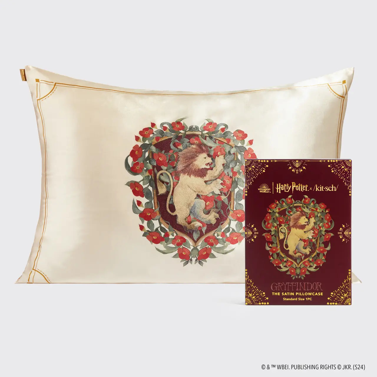 Kitsch Harry Potter X Kitsch Satin Pillowcase Standard - Gryffindor
