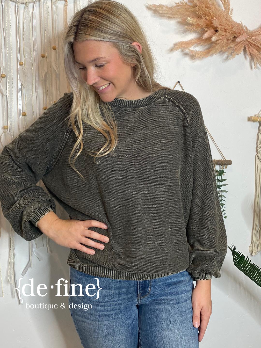Mineral Washed Sweater in 3 Fabulous Colors