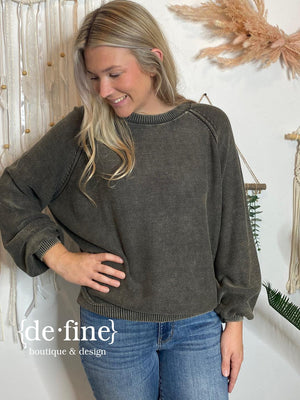 Mineral Washed Sweater in 4 Fabulous Fall Colors