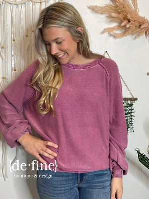 Mineral Washed Sweater in 4 Fabulous Fall Colors