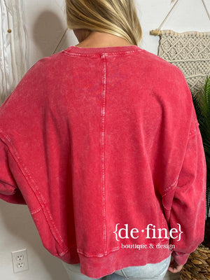 Sweatshirt with Flower Patch Detailing in 3 Colors