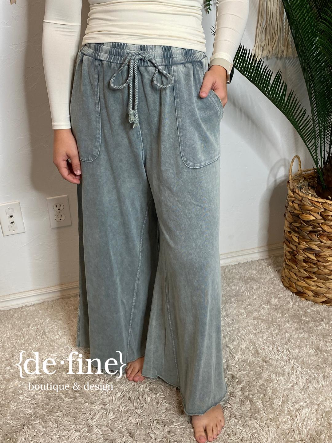 OUR BEST SELLING Mineral Washed Terry Wide Leg Pants