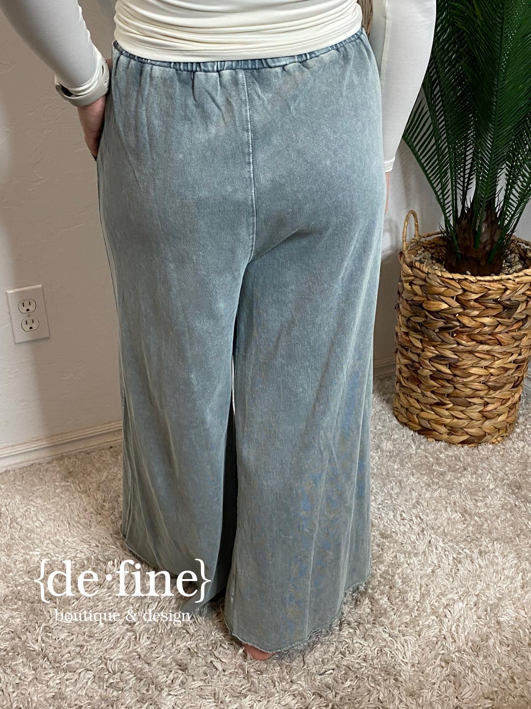 OUR BEST SELLING Mineral Washed Terry Wide Leg Pants