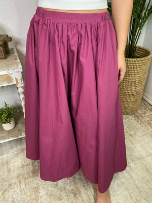 Boho Rose Wide Swing Maxi Skirt