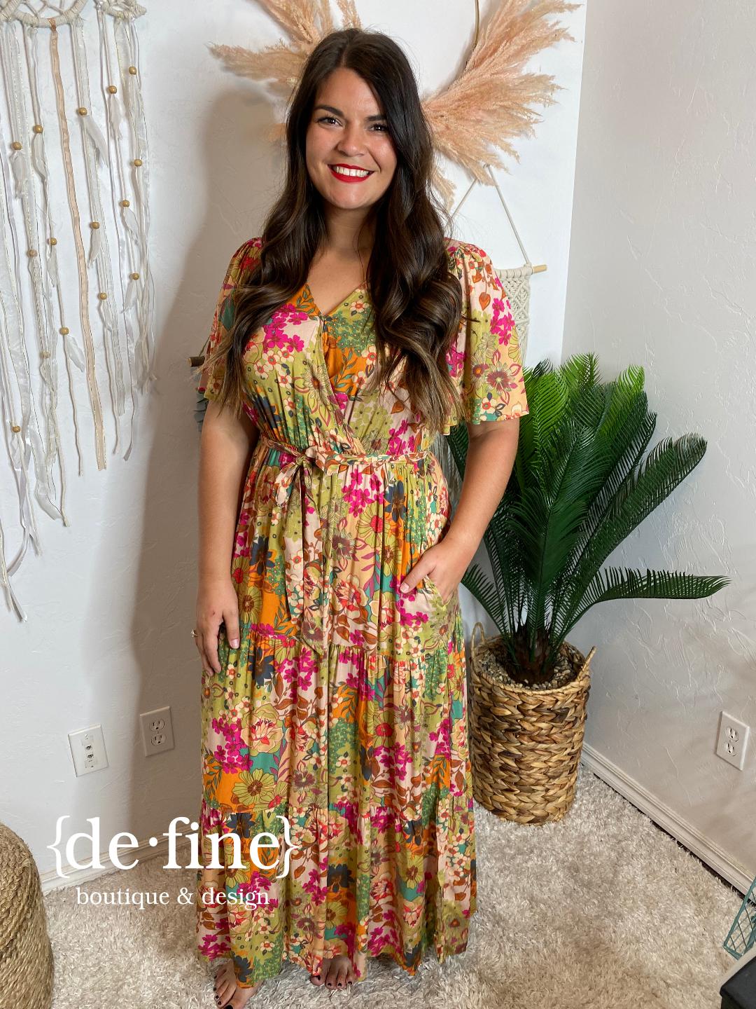 Sage Floral Maxi Dress