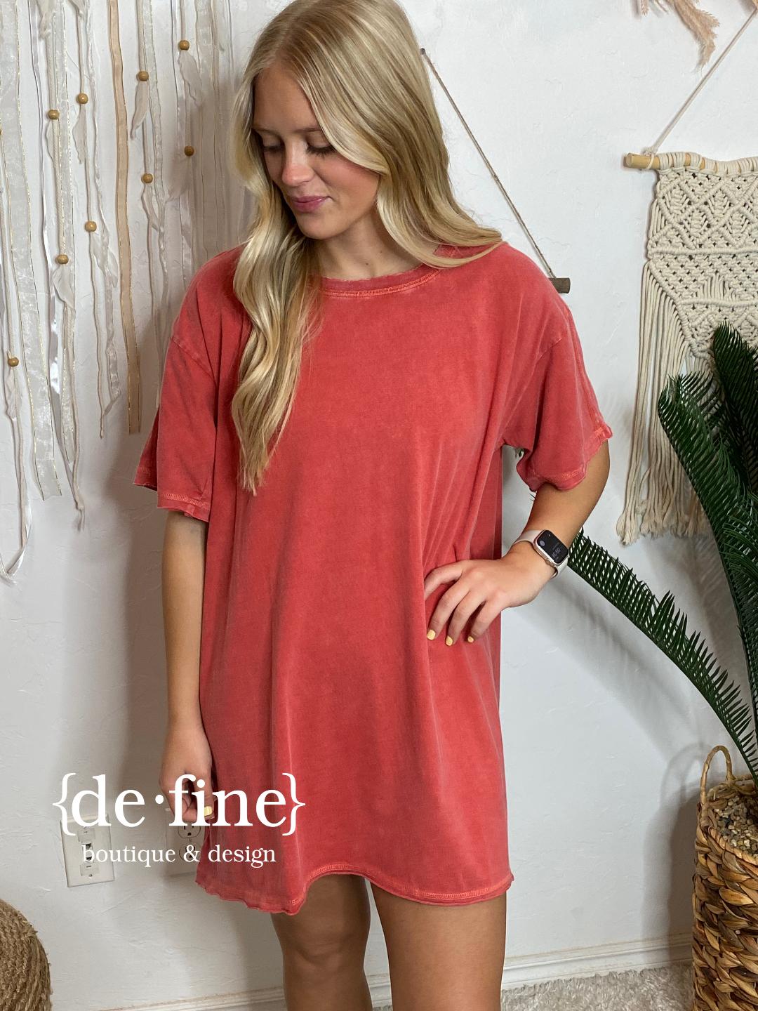 Mineral Wash Dress or Tunic in Jade or Tomato - great for the pool or beach!