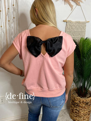 Bow on Back Light Pink Tee