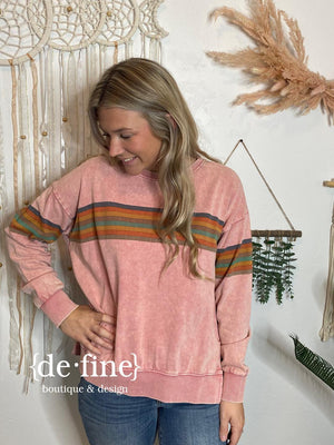 Mauve Rainbow Stripe Top