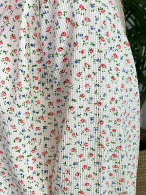 Ivory with Pink and Blue Flowers Thermal Top