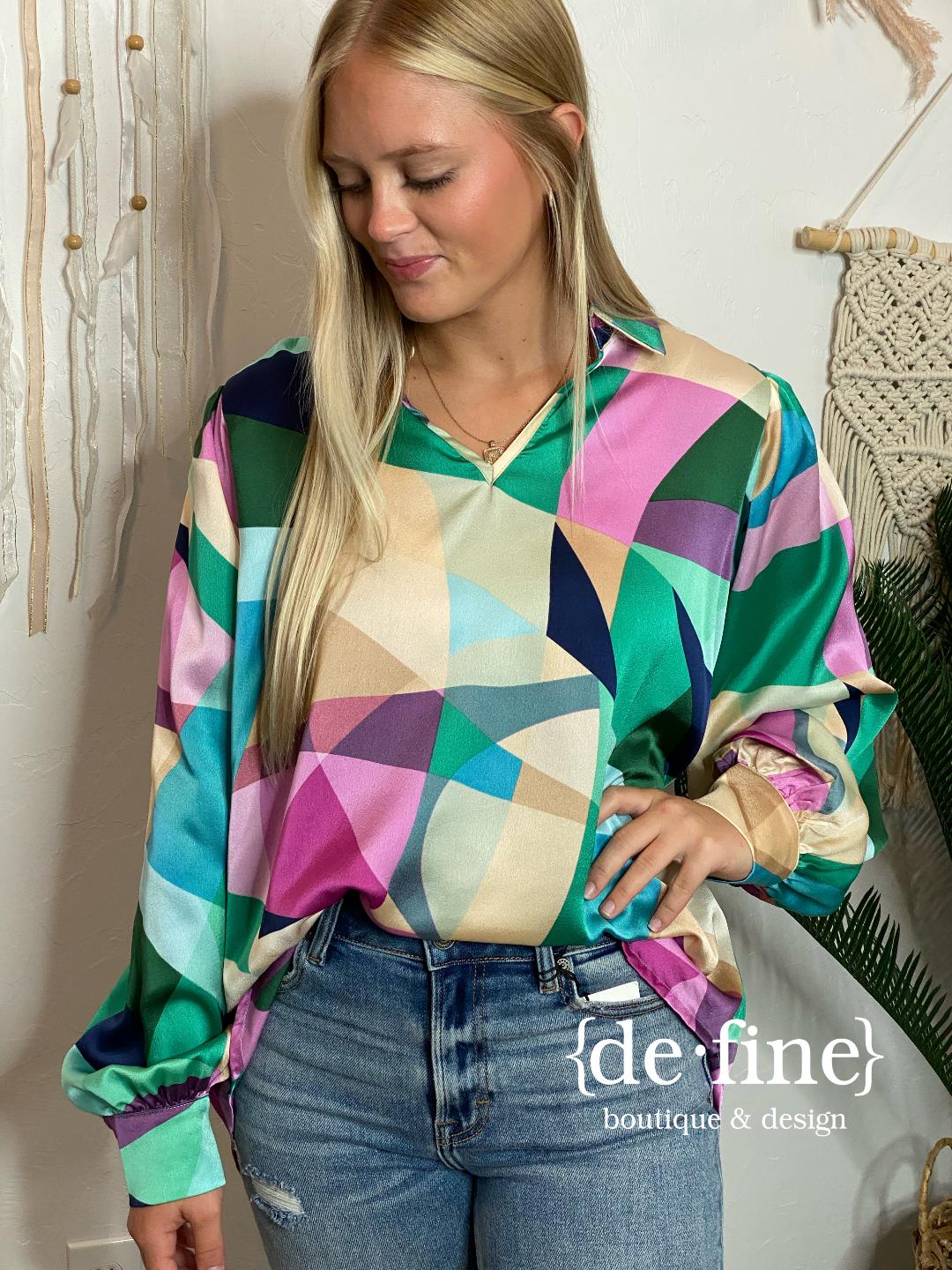 Prism Oversized Colorful Blouse