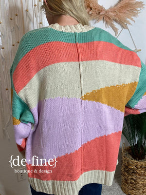 Prism Multi Colored Long Cardigan