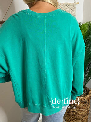 Sweatshirt with Flower Patch Detailing in 3 Colors