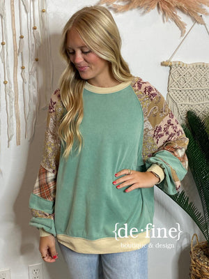 Turquoise Top with Multi Sleeves in Regular & Curvy