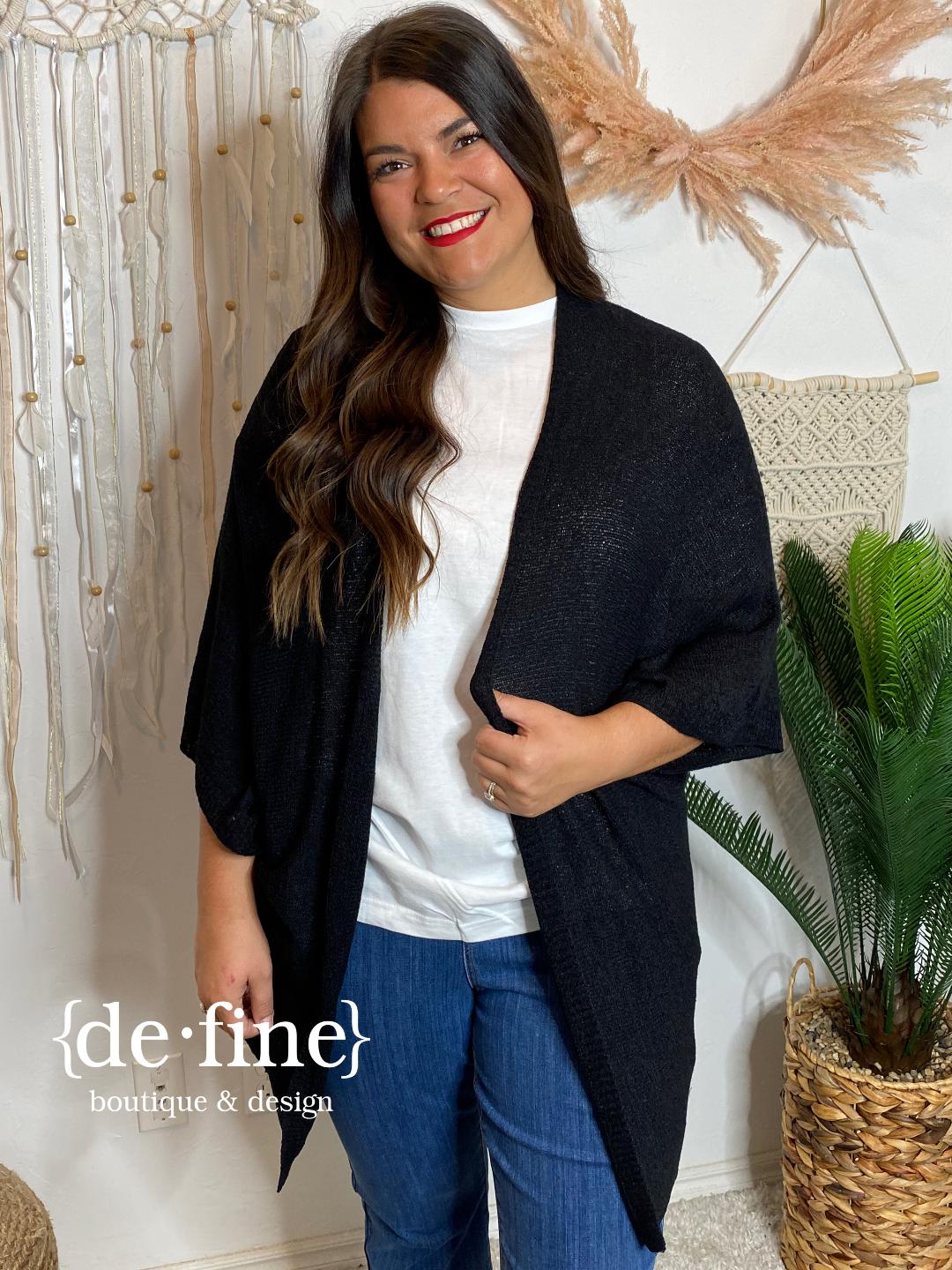 Cover Me Up Dolman Short Sleeve Cardigan in Curvy