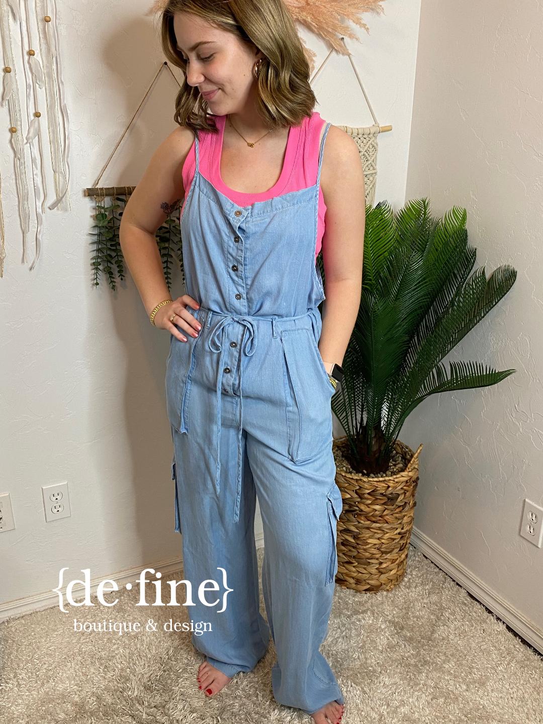 Chambray Mineral Washed Jumpsuit