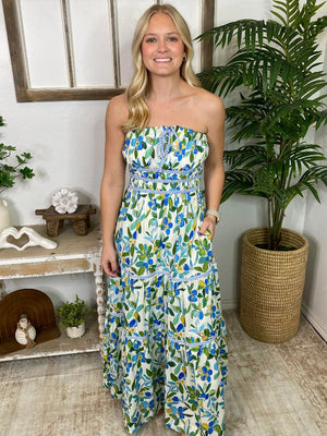 Cobalt Citrus Maxi Dress