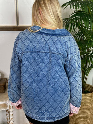Washed Denim Quilted Jacket